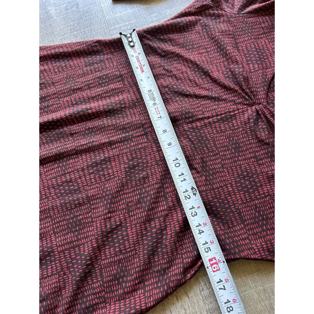 Toad & Co Rosalinda Dress Womens L Organic Cotton Tencel A-Line Geometric Red - Picture 7 of 13
